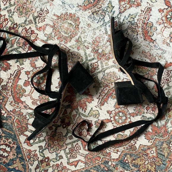 Black Suede Sandals - Picture 1 of 4